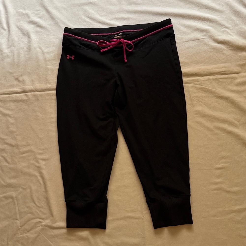 Under Armour Black Leggings with Pink Accents - Picture 3 of 8